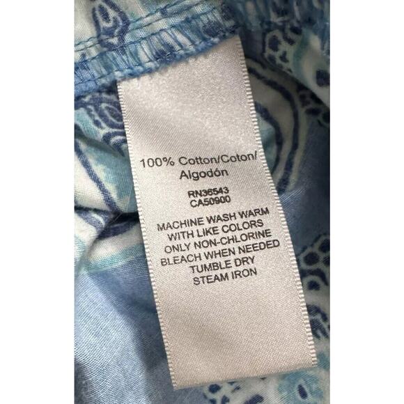 Van Heusen Medium Paisley Button Down Women’s Shirt Career Office Collard Beach - Picture 7 of 9